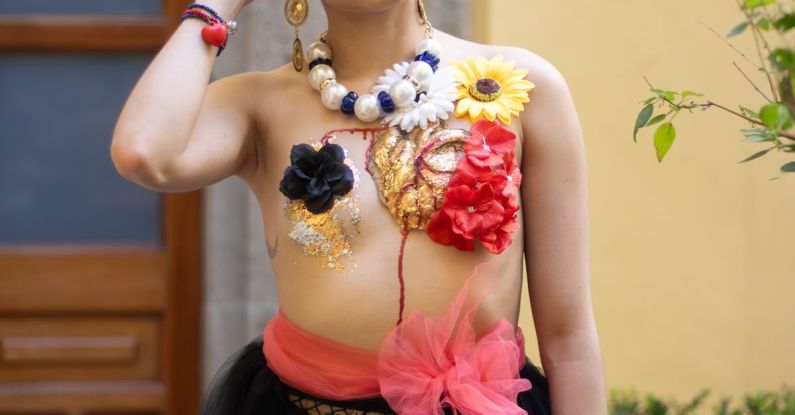 Body Type Dress - A Young Person Posing in a Costume with Flowers and a Flower Crown
