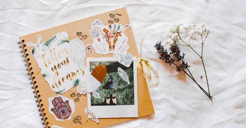 Scrapbooking - Scrapbook on White Textile