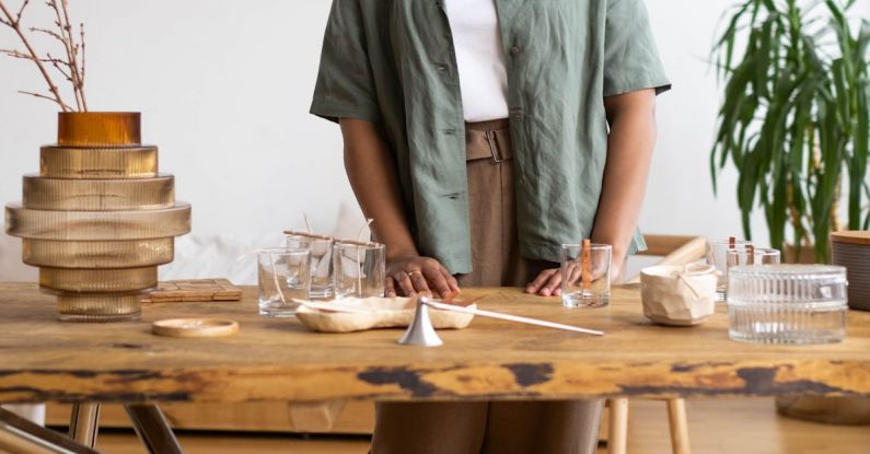 Making Candles - Woman Standing Near Wooden Table