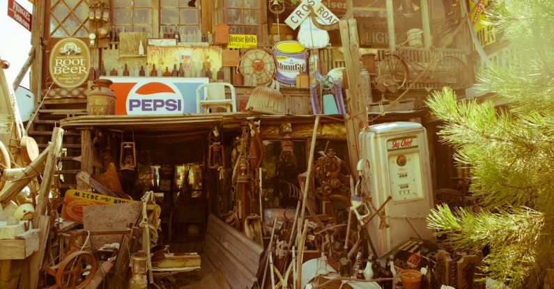 Repurposing Items - A junk shop with many items in it